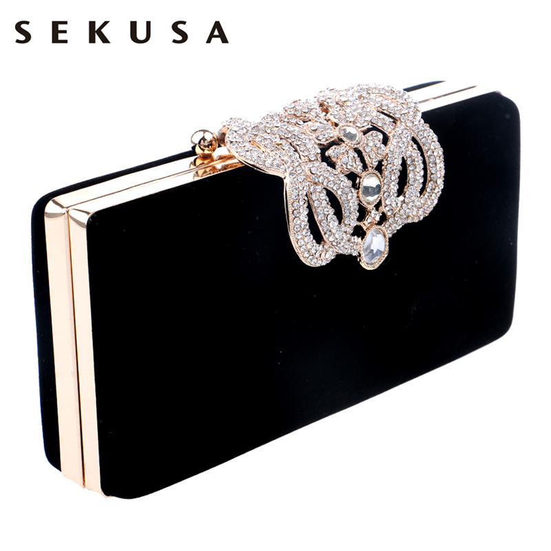 SEKUSA embrayage sacs de soirée couronne strass sacs de soirée sac à main sac à bandoulière pour mariage diamants dame sac à main Mini sacs de soirée