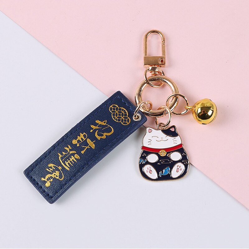 Carino Gatto Fortunato Portachiavi Pendente Del Telefono Campane Accessori Degli Amanti Delle Signore Del Sacchetto di Chiave Dell'automobile Anello Pendenti Con Gemme E Perle: 1