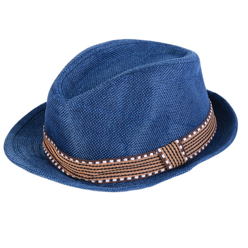 Adisputent kinderen baby mutsen coole peuter jongen meisje pet fotografie hoge hoed katoenen trilby: Marine