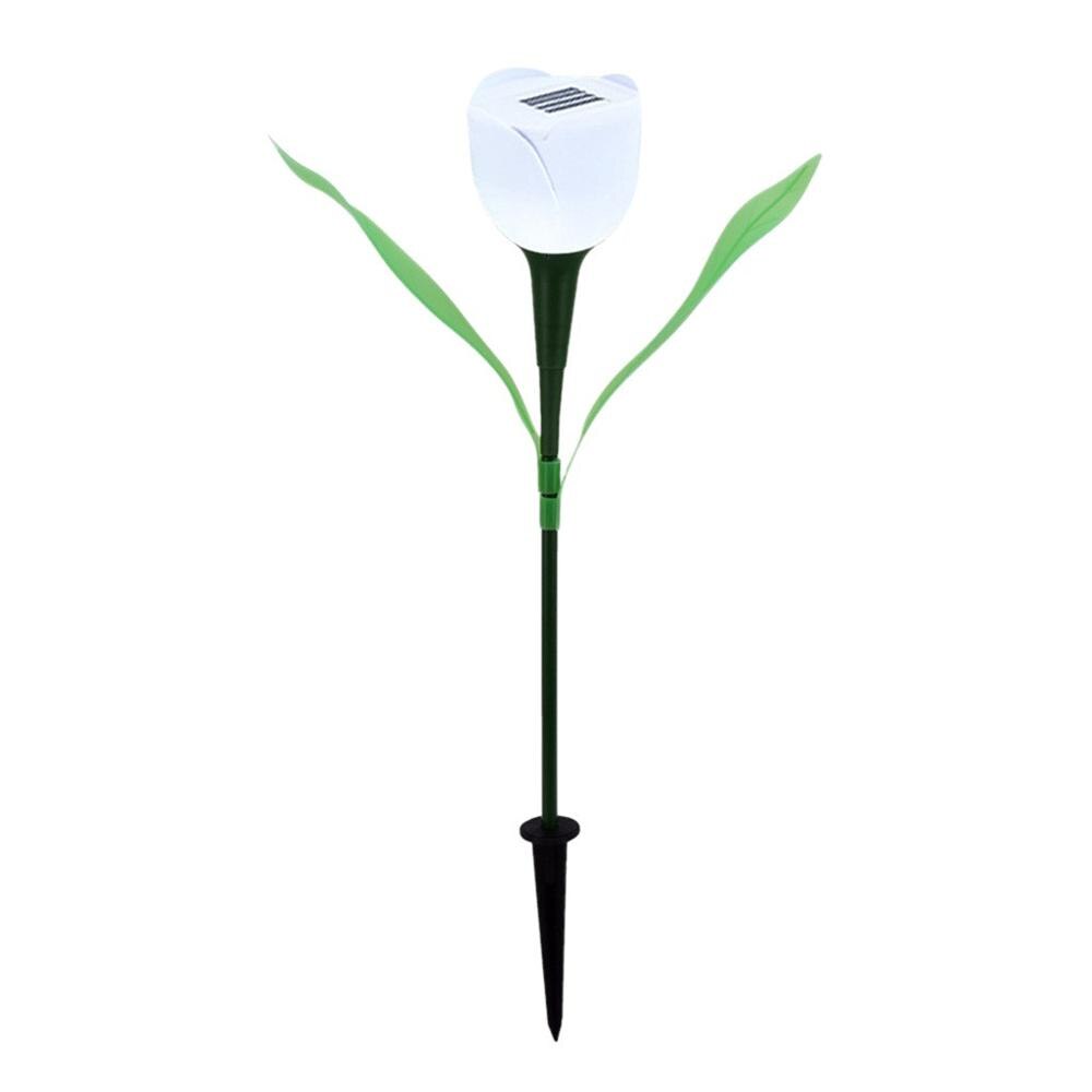 Solar Verlichting Buiten Led Tulip Bloem Lamp Multi-color Waterdichte Tuin Yard Path Gazon Verlichting: White