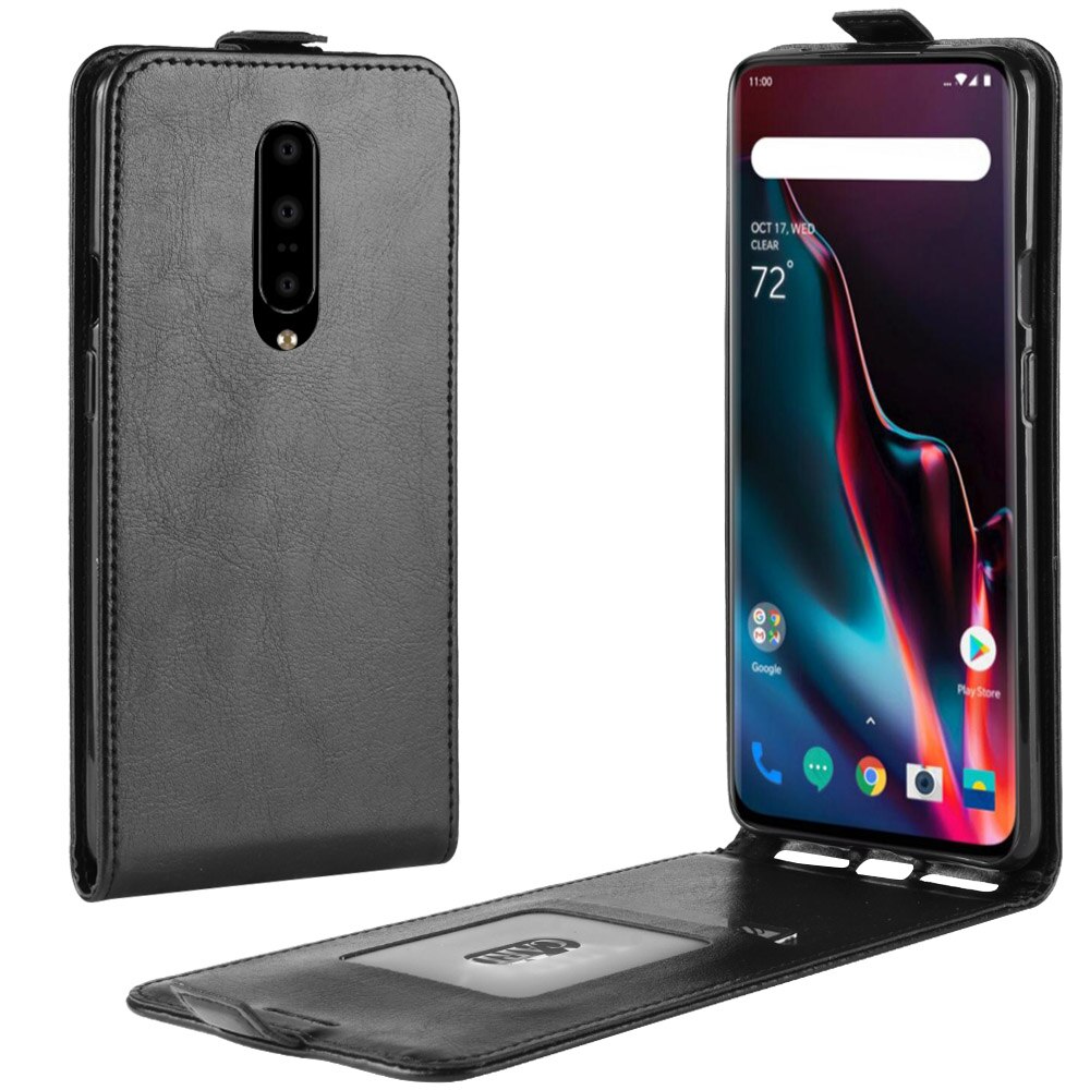 UP Imbottiture Custodia In Pelle Per Oneplus 6 6 T/7 7Pro Sacchetto Del Telefono di Vibrazione Verticale Della Copertura del Cuoio Custodie Carta slot Fondina