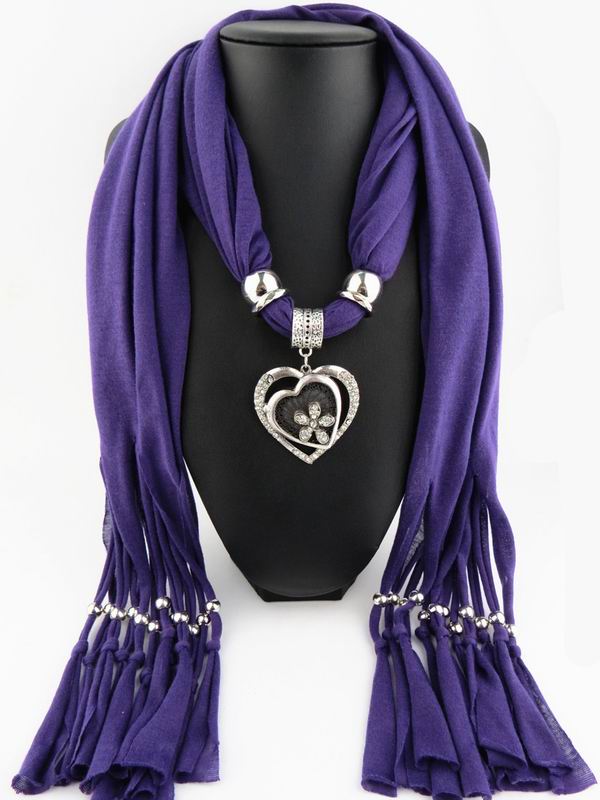 Kvinnor halsdukar halsband smycken hjärta ädelsten halsband hänge halsduk dam tofs halsdukar kvinnliga sjalar foulard femme: 8