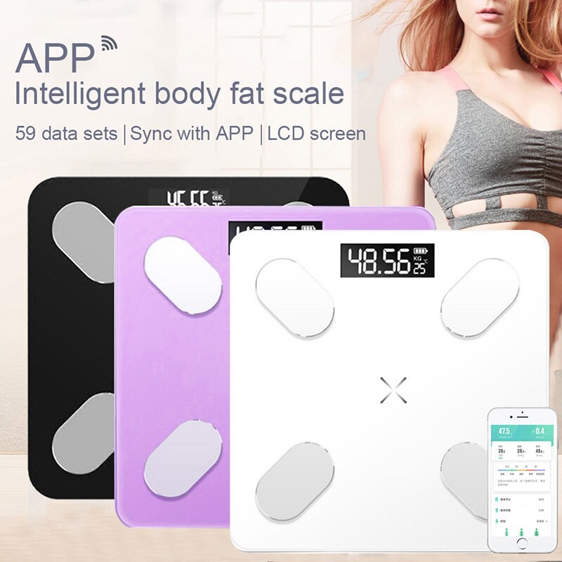 Badeværelse vægt vægt gulv digitale kropsfedt skalaer bluetooth elektronisk mini smart bmi sammensætning analysator skalaer med app