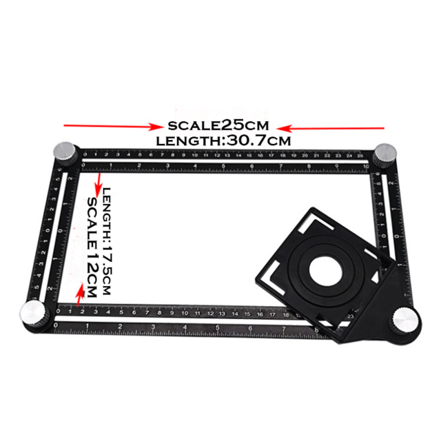 Ceramic Tile Hole Locator Tile Height Adjuster Universal Adjustable Mud Tile Glass Fixed Punch Multi-Functional Tiling Tool: 4-fold