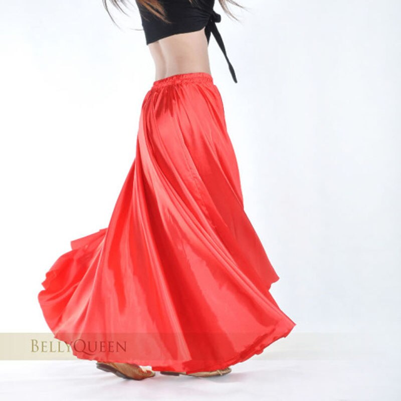 Jupe longue en Satin et Polyester de pour femmes, tenue de scène espagnole, Performance de danse, costume Flamenco, jupe de 360 à 720 degrés: Color3 / M