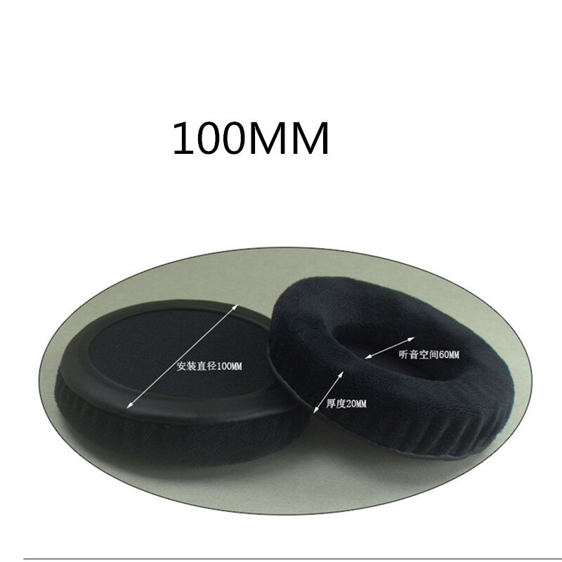 Interchangeable Black Velvet Earphone Set 60 65 70 75 80 85 90 95 100 105 110 115 120 MM Ear Pad Ear Pads Cushions 23 AugZ5: 100MM