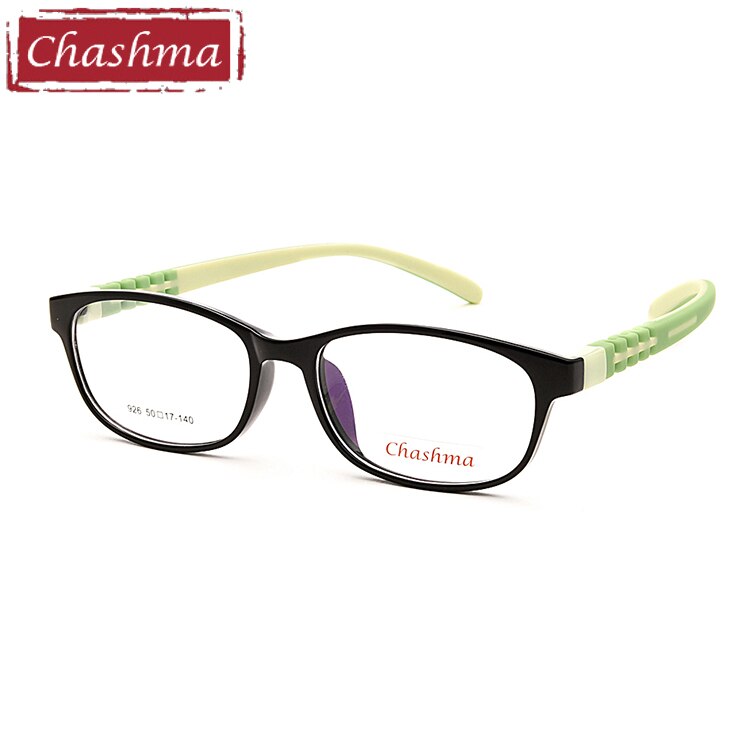 Chashma Brand Kids 8-12 Years Old Teens Girl Eyeglass Boy Glasses TR 90 Rubber Frames Prescrpiton Eyeglasses Frame Child: Black with Green