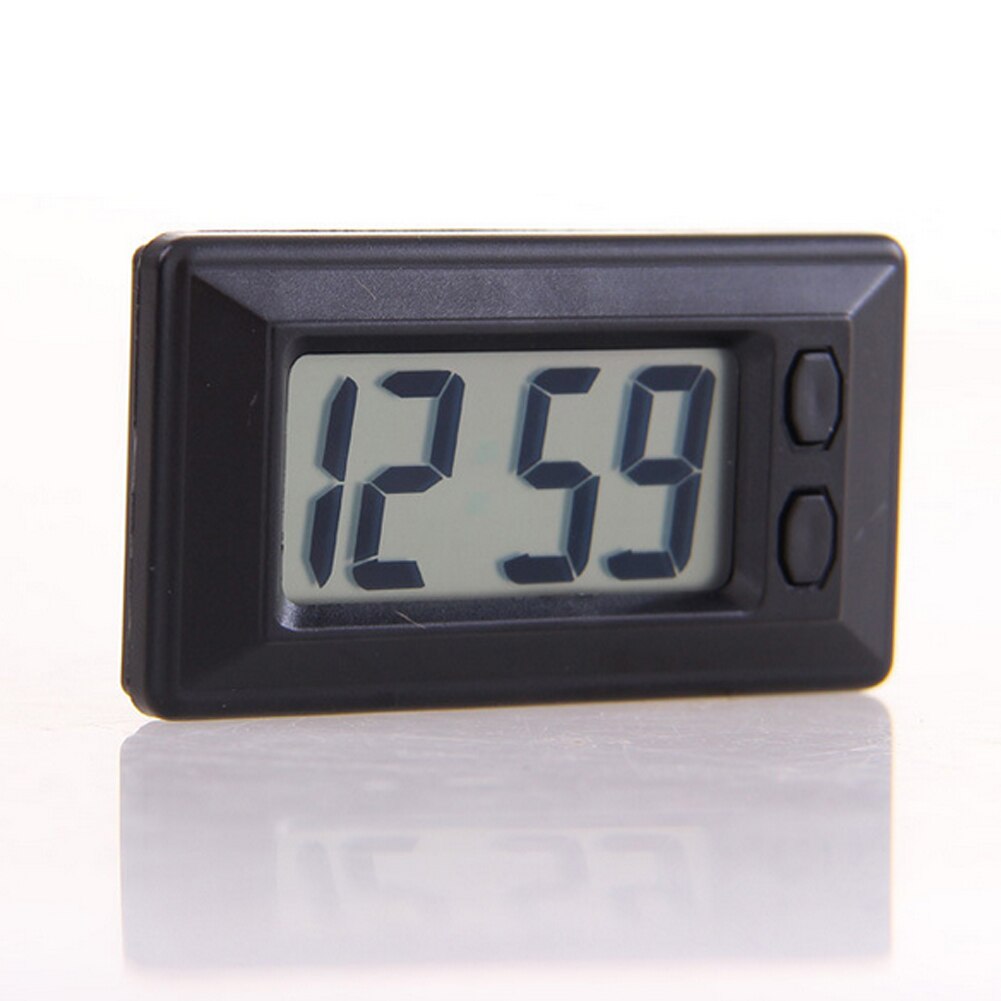 Time Calendar Home Black Digital Display Durable With Sticker Easy Install Ultra Thin Car Mount Practical Electric Clock