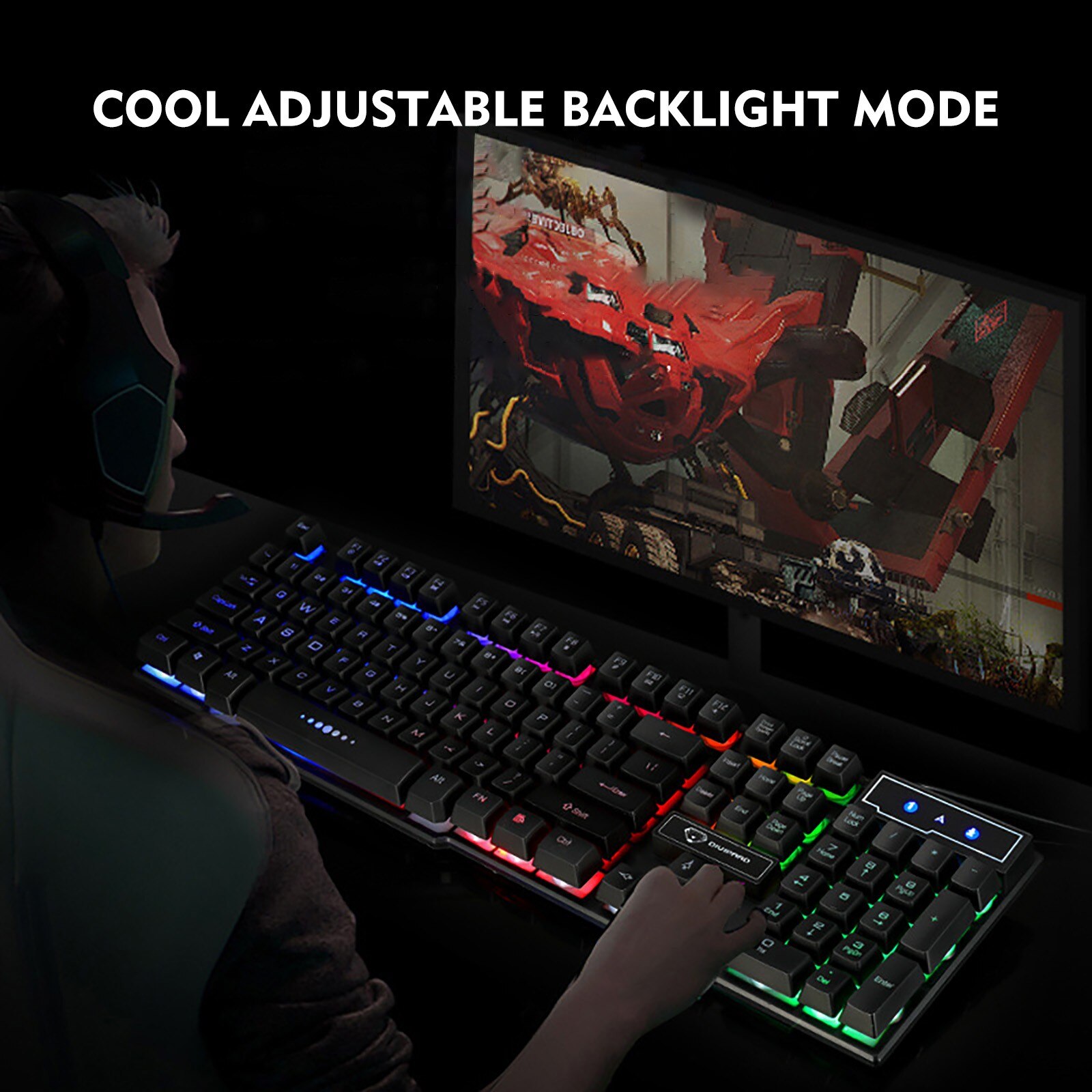 GK50 wired mechanical gaming keyboard floating cap waterproof rainbow backlit full-key gaming keyboard#30