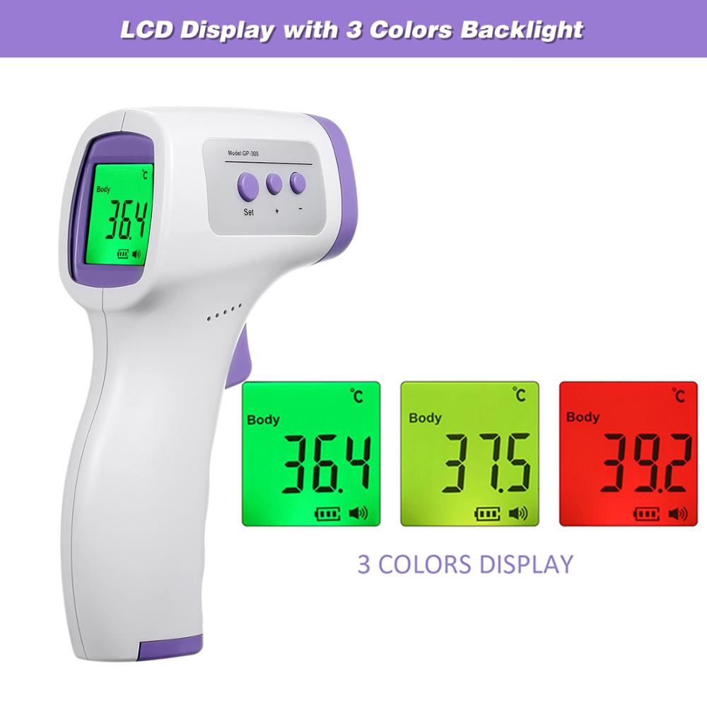 Digitalt øre pandetermometer lcd infrarød babytermometer berøringsfri kropstemperaturmåler temperatur med feberalarm