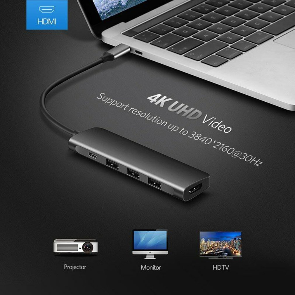 USB-C Hub Adapter - Thunderbolt 3 to HDMI VGA - PD Converter - Card Reader - Plug & Play