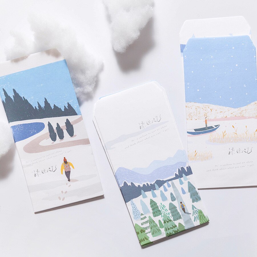 9 sztuk/zestaw 3 koperty + 6 arkuszy papieru listowego kreatywny odkryty Crusoe seria koperta na prezent koreańnarty papiernicze