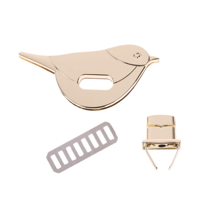 1 Pc Bird Shape Clasp Turn Lock Twist Locks Metal Hardware For DIY Handbag Bag Purse Buckle Accessories 4 Colors: Light Gold