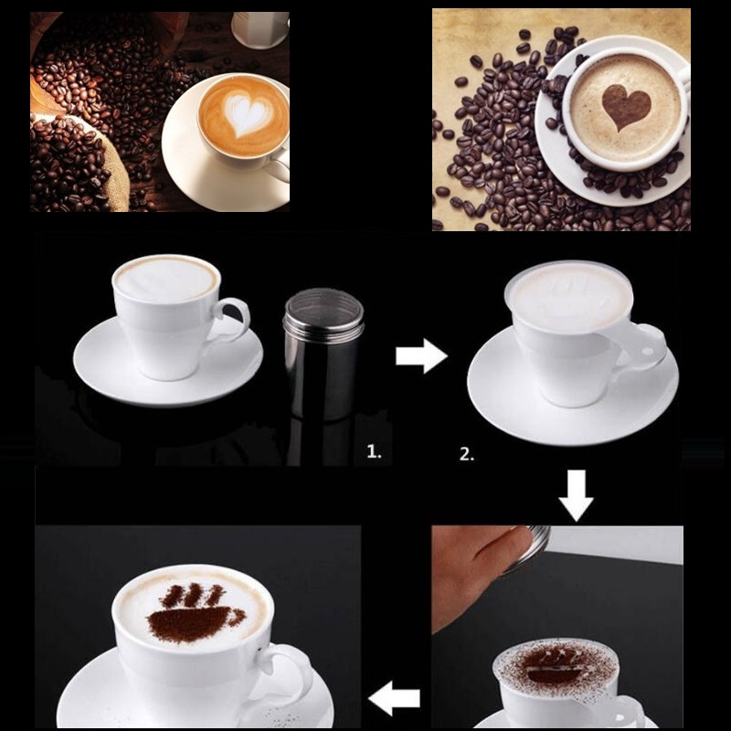 16pcs Plastic Fancy Coffee Printing Model Cake Coffee DIY Decoration Mold Fondant Pattern Printing Stencils