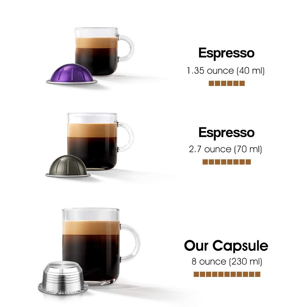 Capsula di caffè riutilizzabile in acciaio inossidabile per filtro per cialde di caffè ricaricabile Nespresso Vertuoline GCA1 per Delonghi ENV135, 230ML