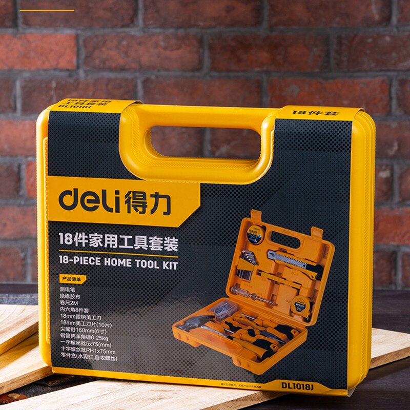 Mechanic Wrench Tool Hand Tool Set Auto Repair Mixed Tool Combination Package Hand Tool Kit with Plastic Toolbox Storage Case