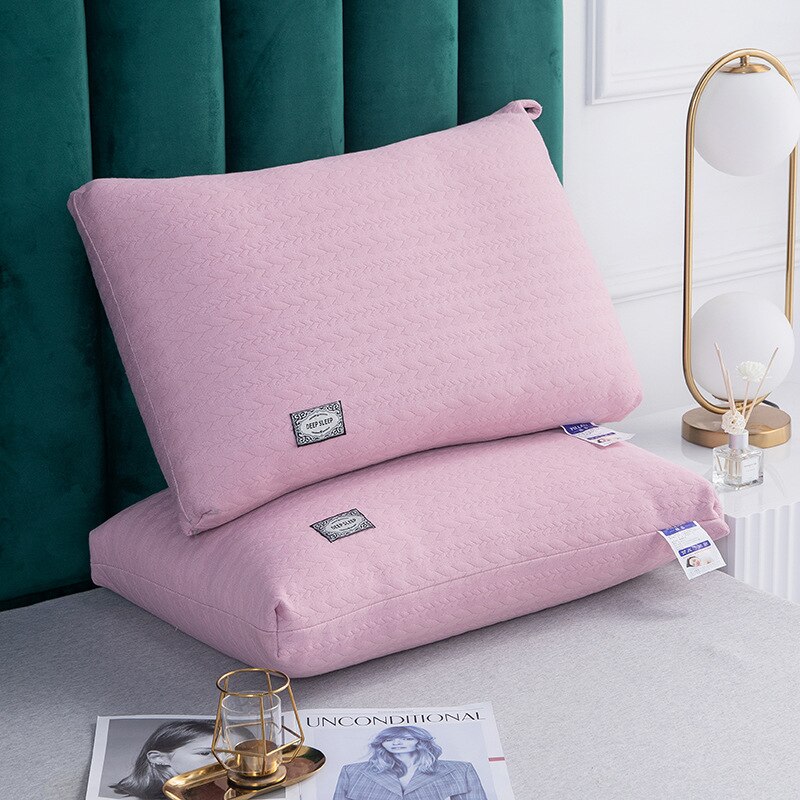 Aqumotic Melt Cotton Pillow Sleeping Pillows for Home and Comfort 48*74cm Headrest Viscoelastic Pink Blackpink