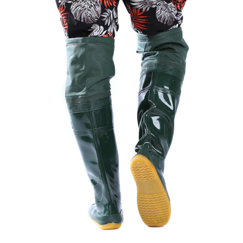 Højspring udendørs fiskeri waders sko over knæhøjde pvc materiale blød sål fiskeri waders unisex multifunktions fiske waders