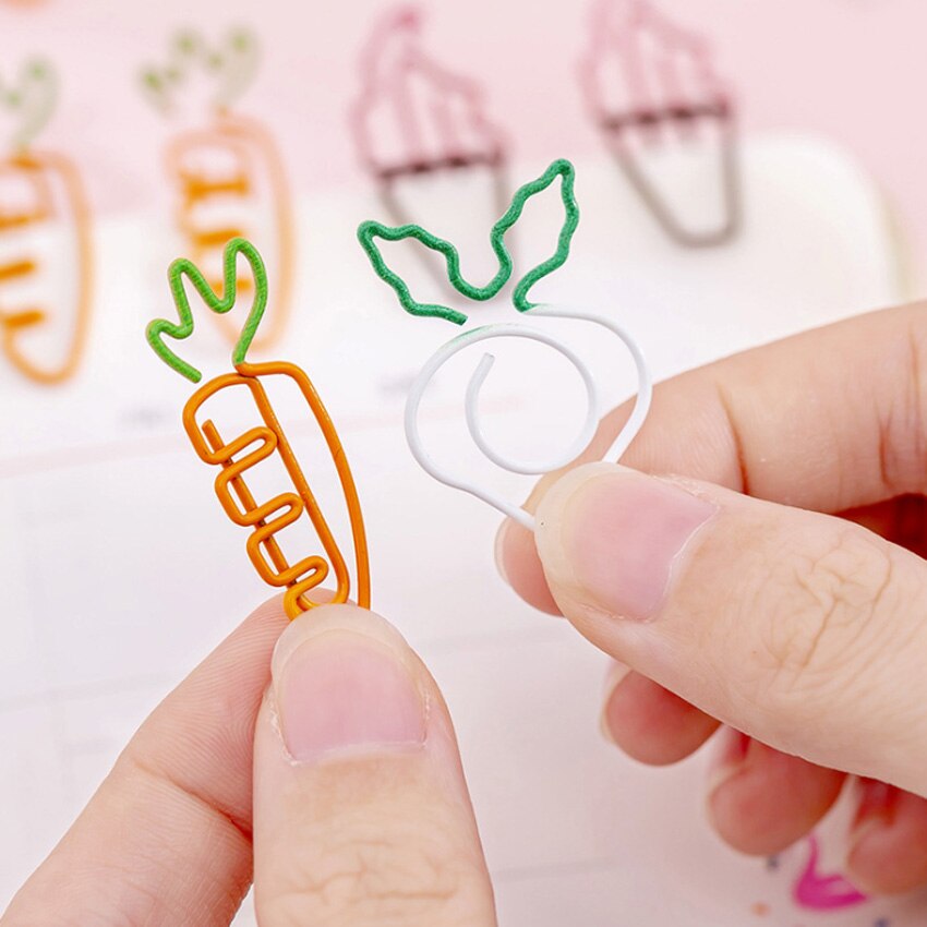 Paquete de 5 unidades de pinzas de papel con dibujos de frutas, artículos de papelería para estudiantes, escuela y oficina