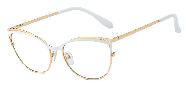 Kachawoo cat eye glasses frame women metal eyeglasses optical glasses female gold black pink ladies item: white gold frame