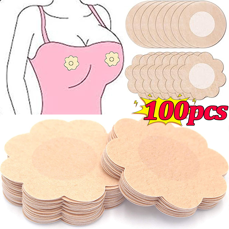 Cubierta de tela para pezones, pezones ocultos para mujeres, pieza de pétalos de pecho, sujetador Invisible, relleno, pegatina para el pecho, cubiertas de parche