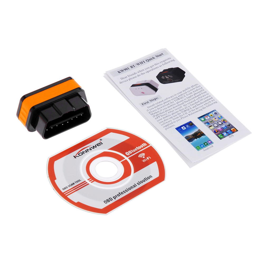 Konnwei-moteur de voiture KW901 ELM327 | Bluetooth 3.0, OBD2 OBDII Scanner de Code de Diagnostic 6.12