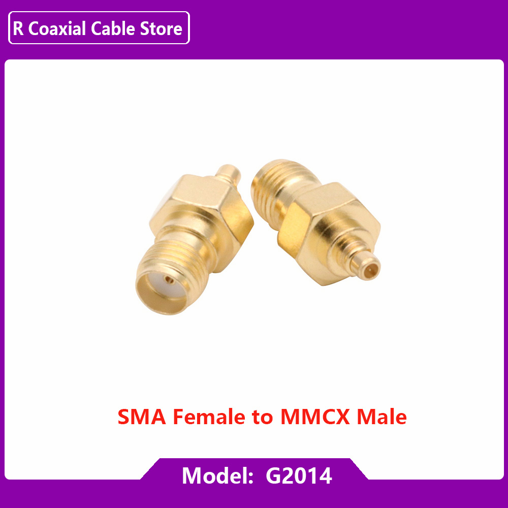 Adaptador macho y hembra SMA macho y hembra, convertidor de conector de barril de tuerca de acoplamiento coaxial RF, MMCX/MCX, 1 ud.: G2014