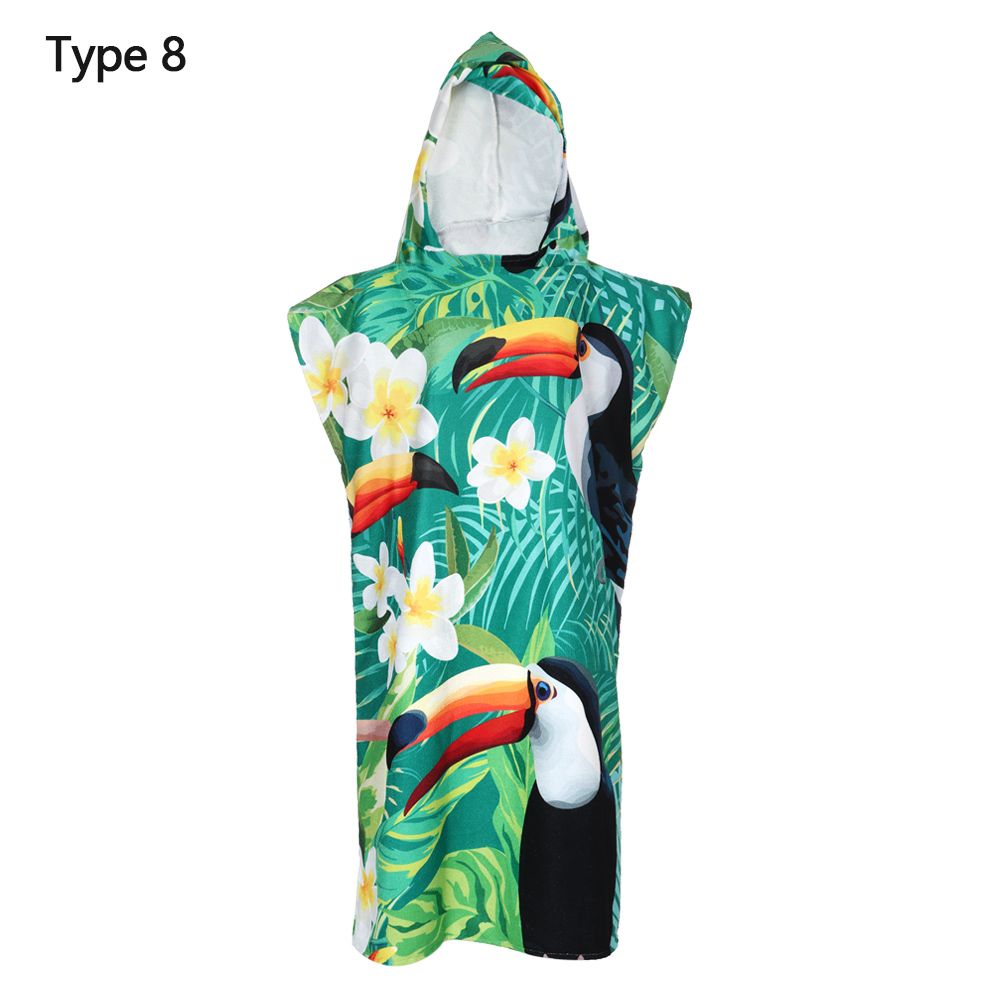 1Pc Quick-Droge Badjas Vrouwen Mannen Mode Unisex Zomer Jurk Handdoek Robe Hooded Wetsuit Strand Veranderende Handdoek Surf poncho: Type 8