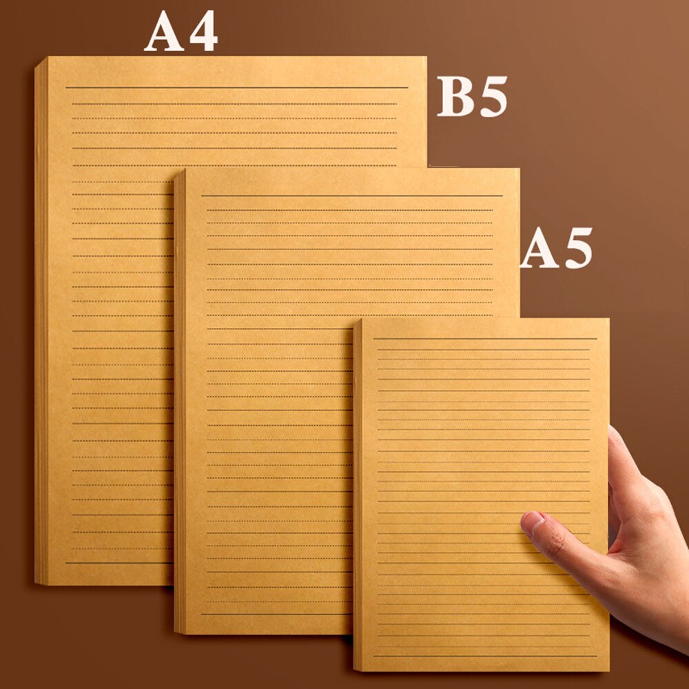 50 sheets A4/B5/A5 Vintage Kraft paper Writing Letter Stationery Romantic Note craft Paper painting packaging paper