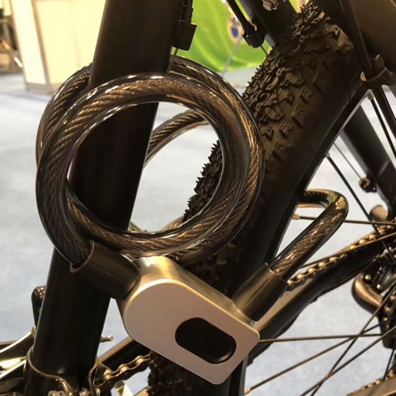 Gq10f fingeraftryk stål ring lås cykellås mountainbike lås tyverisikring lås vej bil kabellås fast cykellås