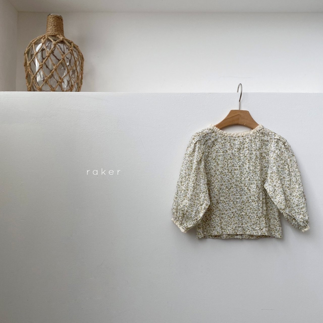 Chemise ample à manches longues pour enfants, haut doux pour filles coréennes, col à fleurs, vêtements imprimés, collection printemps et automne: green / 18M