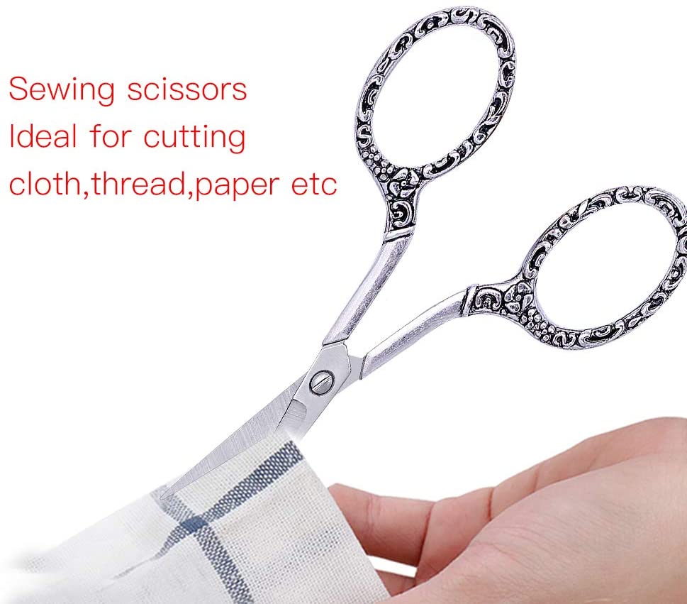 LMDZ Stainless Steel Safety Scissors,Thread Cutter with Sheath, Sewing Needle Case,Awl,Finger Cot for Sewing,Cutting,Art Work