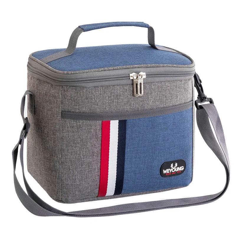 8L Insulated Lunch Bag Cooler Bag Thermal Bag Portable Lunch Box Ice Pack Tote Food Picnic Bags Lunch Bags for Work Storage Bag: Beige