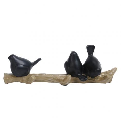 Wall Decorative Hooks Resin 2/3/4 Birds Door Hangers Wall Decorations Hooks Hat Scarf Key Hanger Hooks Wall Hanging Hooks: Black 3 Birds