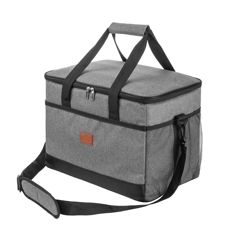 33L Insulated Thermal Cooler Lunch box bag for work Picnic bag Car ice pack Bolsa termica loncheras para mujer for tourism: Gray 33L