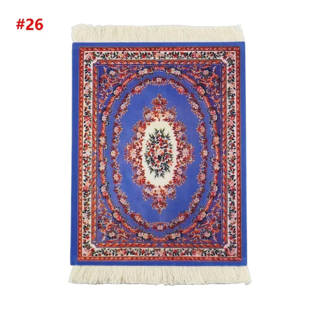PC Mouse Pad Persian Mini Woven Rug Mat Mousepad Retro Style Carpet Pattern Cup laptop with Home Office Table Decor Craft table: PURPLE