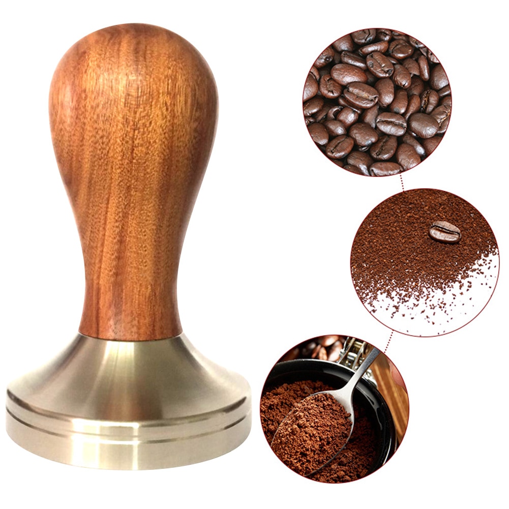 Houten Espresso Koffie Tamper 51 Mm/58 Mm Rvs Flat Base 2019ing