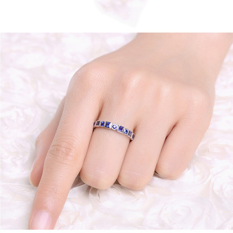 FINAODZ Neue Fasihon Einfache T emperament Blau Kristall Ringe Hochzeit Für Frauen Engagement Einstellbare Größe Ring