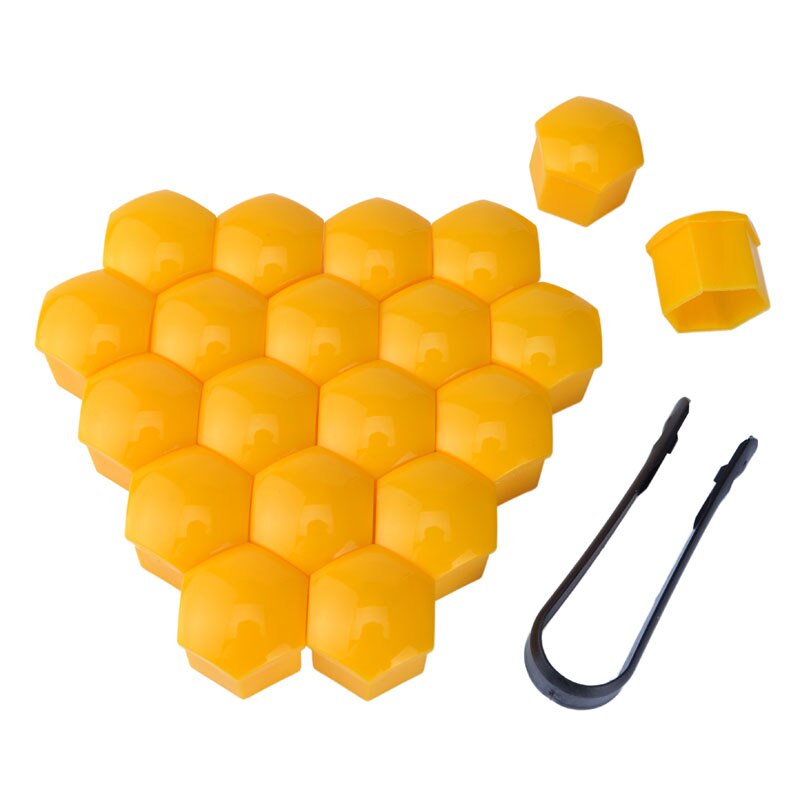 19mm tapa de rosca para vehículos rueda de neumático decoración de NutsTyre rueda tuerca tornillo perno de tornillo para coche estilo de coche Protector a prueba de polvo pernos de rueda 4: Amarillo