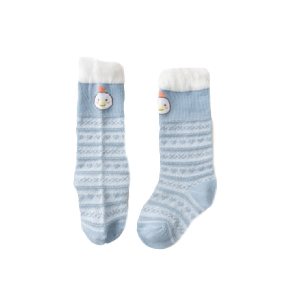 Kindersokken eenvoudige zomer mesh dun cartoon losse mond over de knie anti-muggen babysokken: Blauw / 0 to 1 jaar