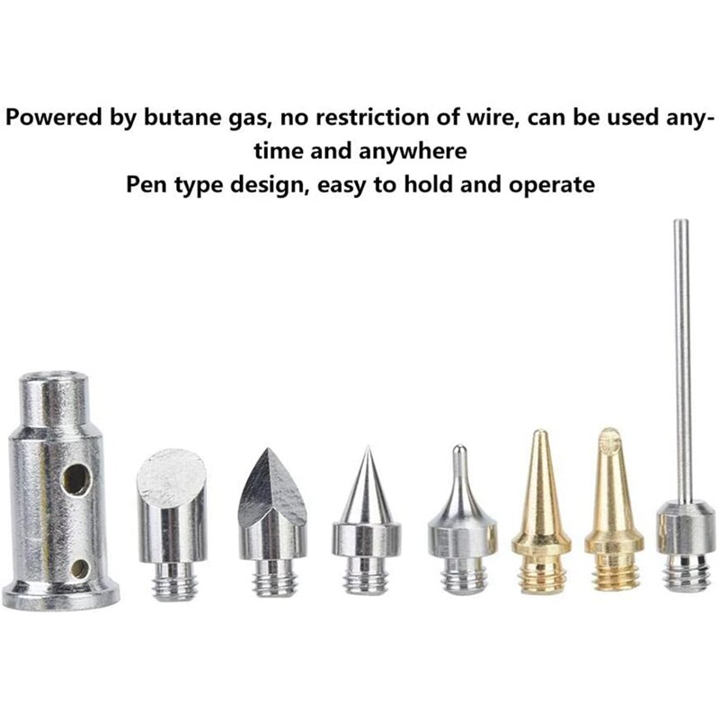 12 in 1 Butane Gas Soldering Iron Kit Adjustable Flame Cordless Butane Powered Soldering Iron Welding Torch Solder Tool