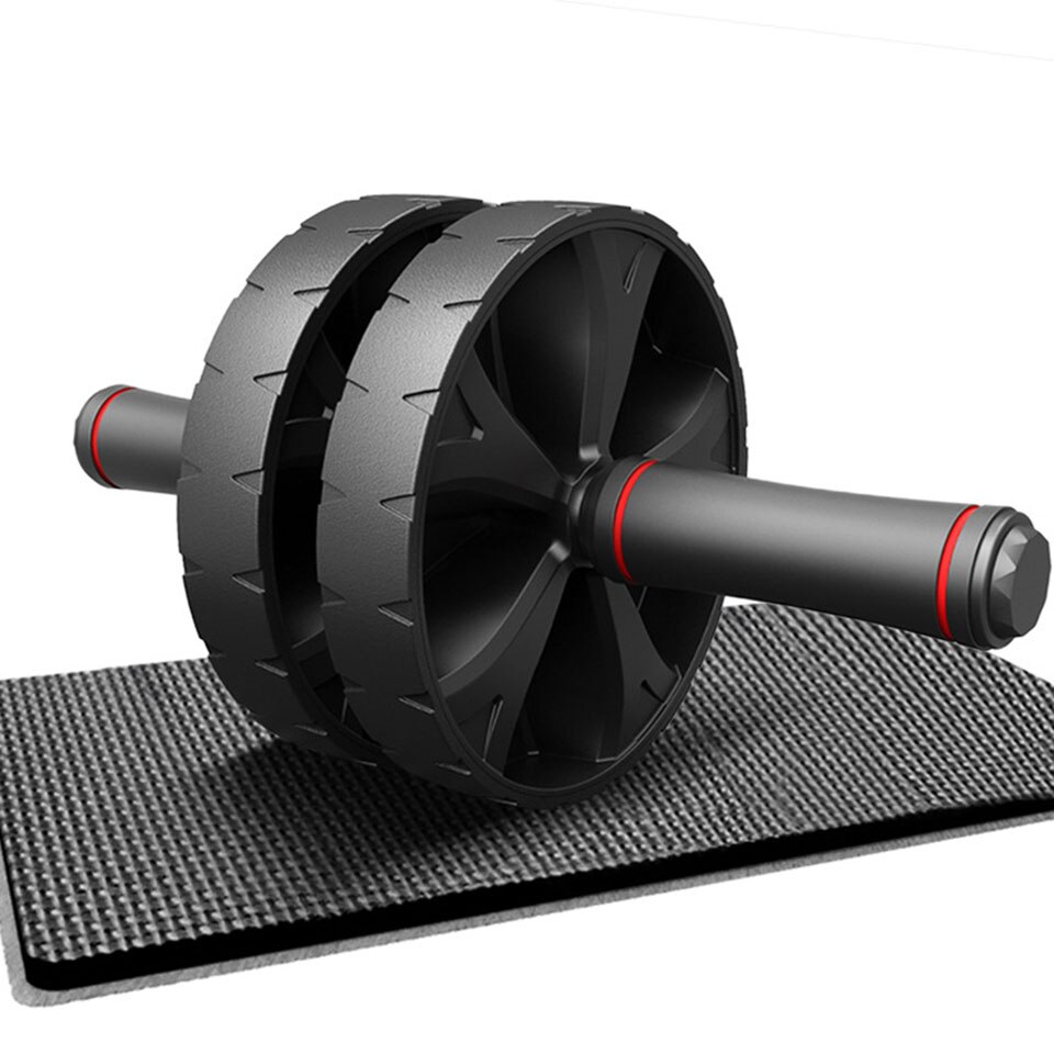 KoKossi moda poćwiczyć koła bez hałasu obręcz na brzuch Roller do ćwiczeń brzucha z mata do ramię talia nogi ćwiczeń sprzęt Fitness na siłownię: Black D
