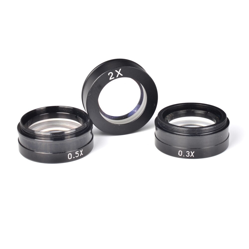 Optical Glass Monocular Industry Microscope 10A Attachment Lens M42 Thread 0.3X 0.5X 2X Microscopio Auxiliary Objective Lens
