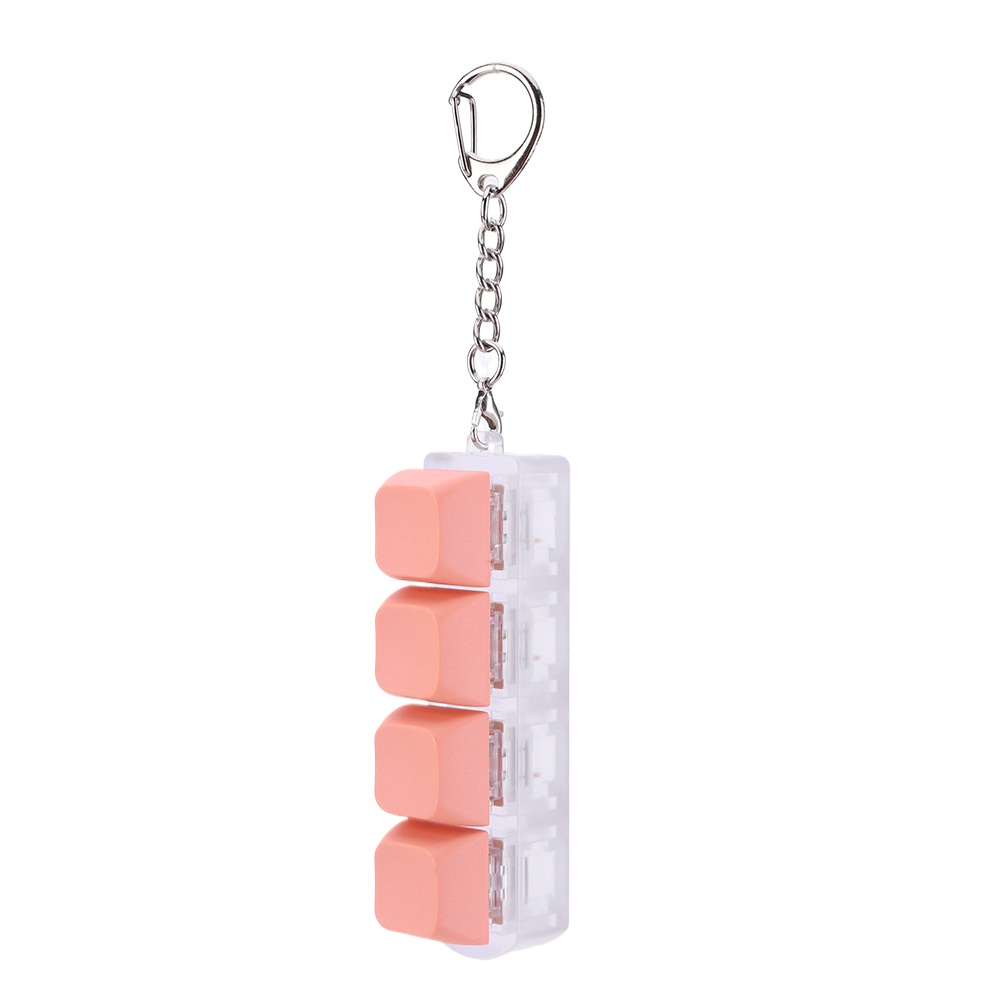 Juguete de tecla de teclado DIY para adultos, llavero Fidget, juguetes de descompresión, llave mecánica, para aliviar el tiempo de paso: Naranja