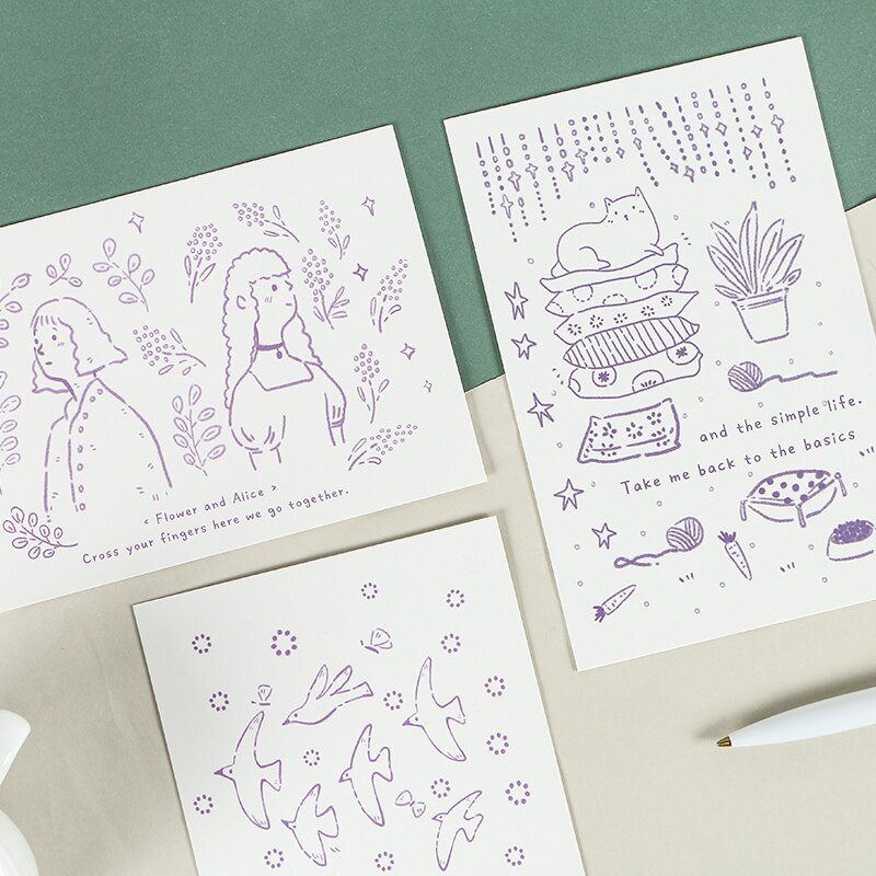 30 Pcs/Set Living In The Forest Postcard DIY Greeting Cards Birthday Letter Card Message Card