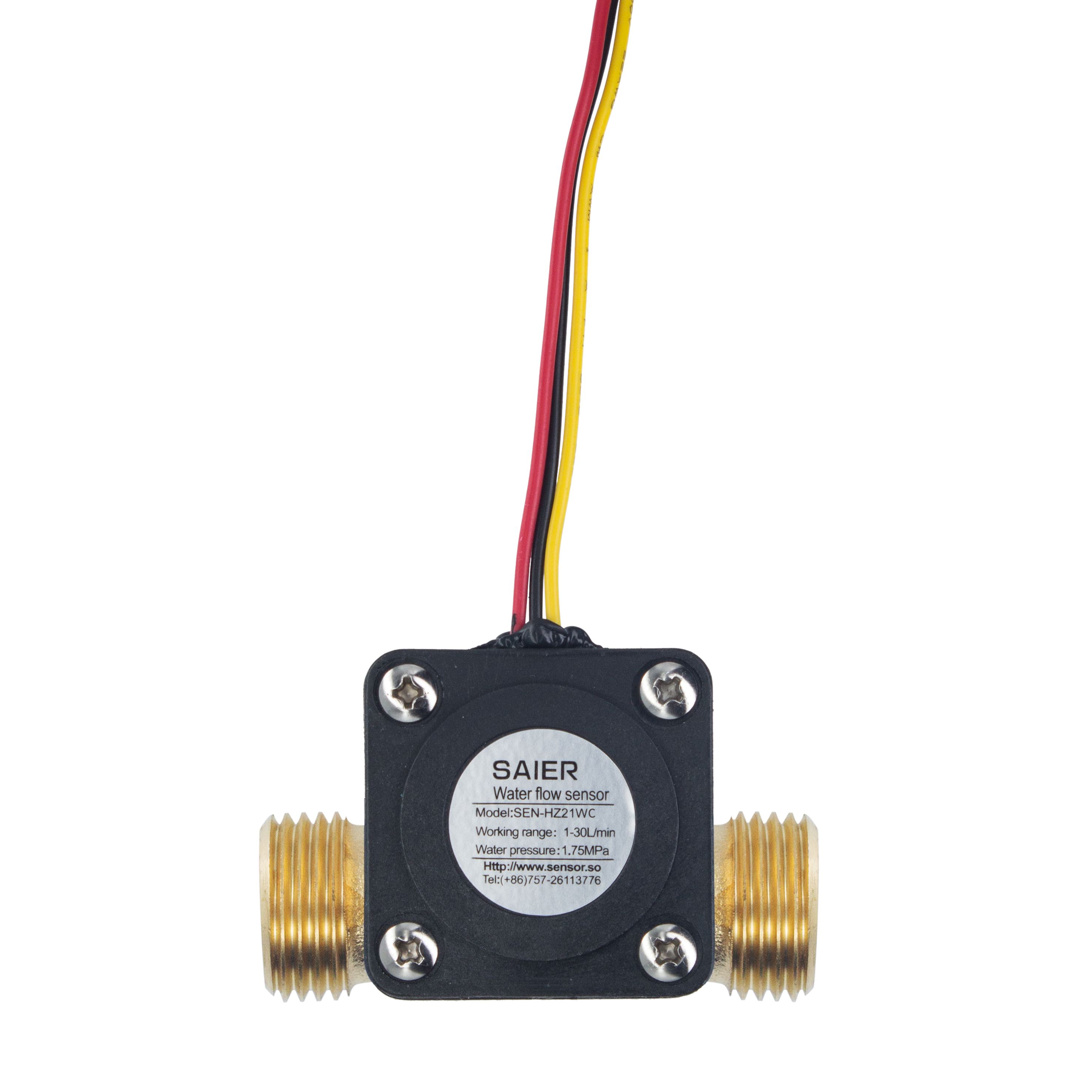 G1/2 "DN15, medidor de turbina de sensor de flujo de Hall de cobre y latón para agua, 1 ~ 30l/Min SEN-HZ21WC