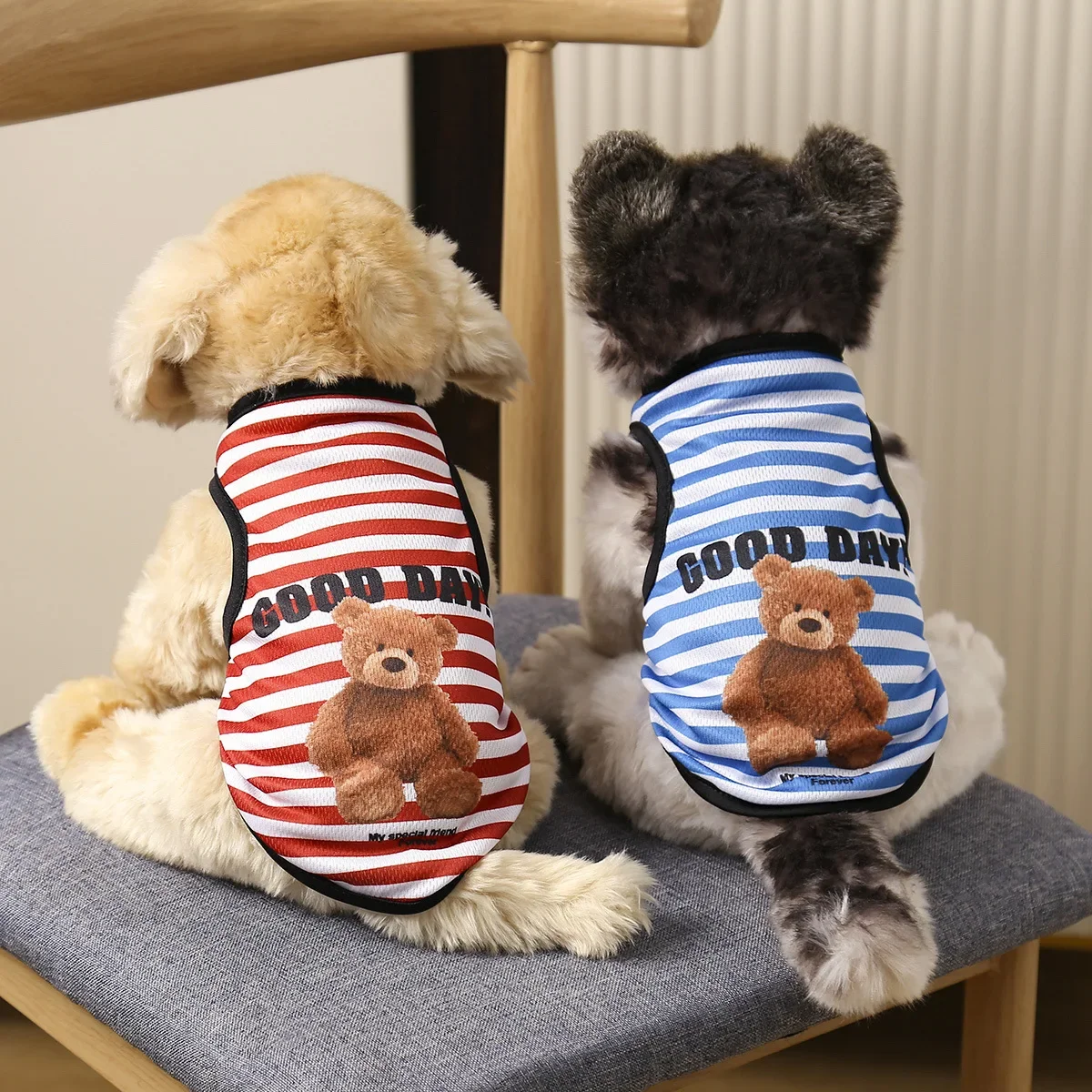 Haustiere Sommer Drucke Westen Hund Kleidung Kleiner Bär Hund Muster Haustier T-shirts Atmungsaktive Ärmellose Welpen Kostüm Hund Haustier Shirts