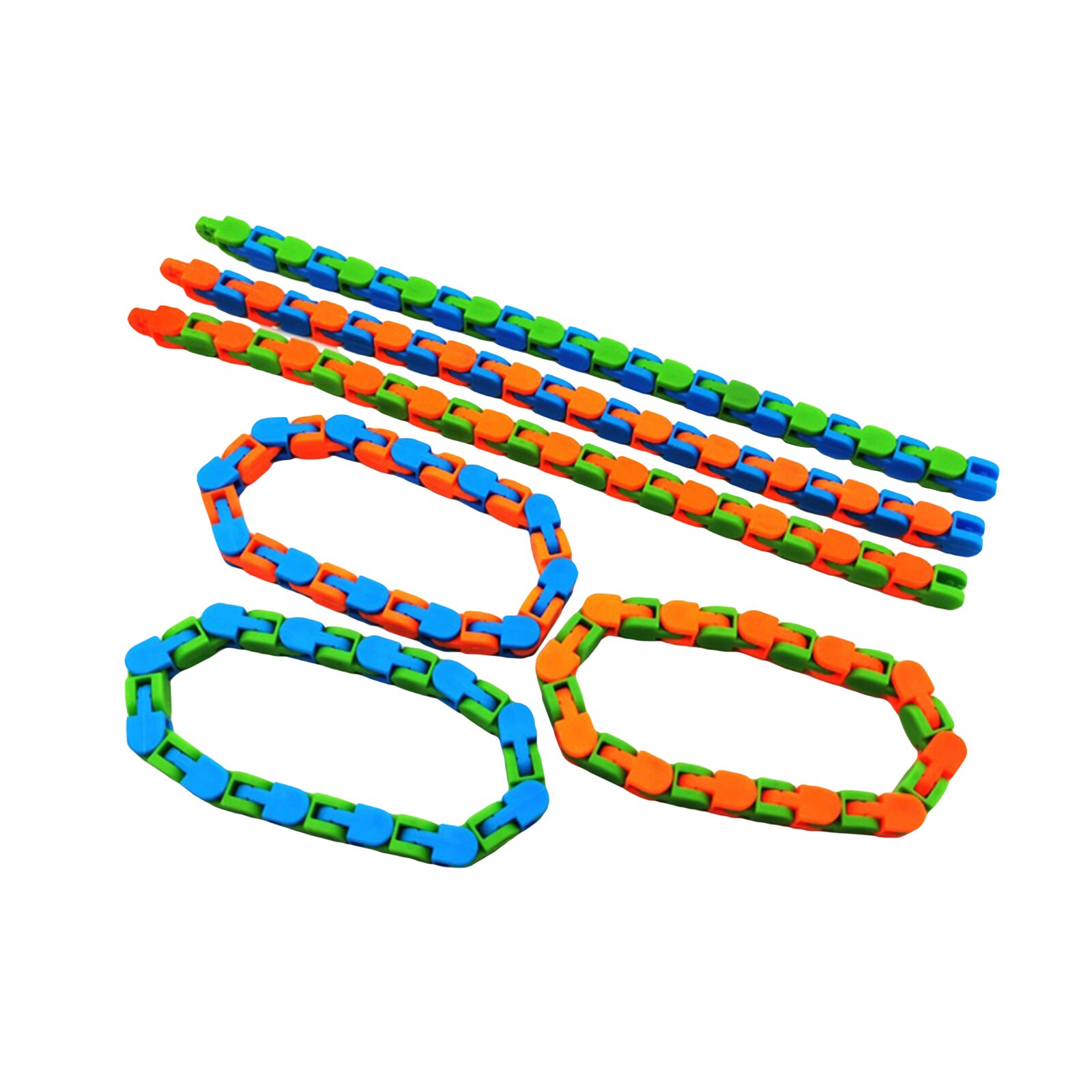 1Pc Kids Autisme Snake Puzzels Multicolor Wacky Tracks Snap En Klik Fidget Speelgoed Classic Sensory Speelgoed