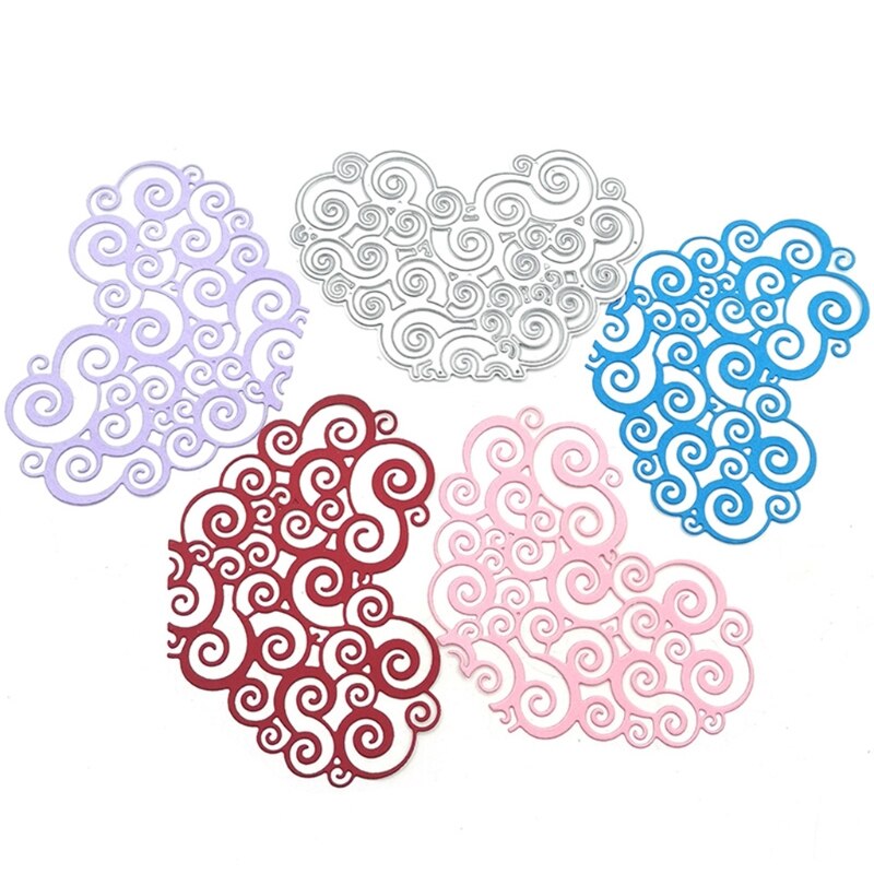 2 Pieces Cutting Dies Heart Cutting Dies Love Heart Embossing Stencils Templates 87HA
