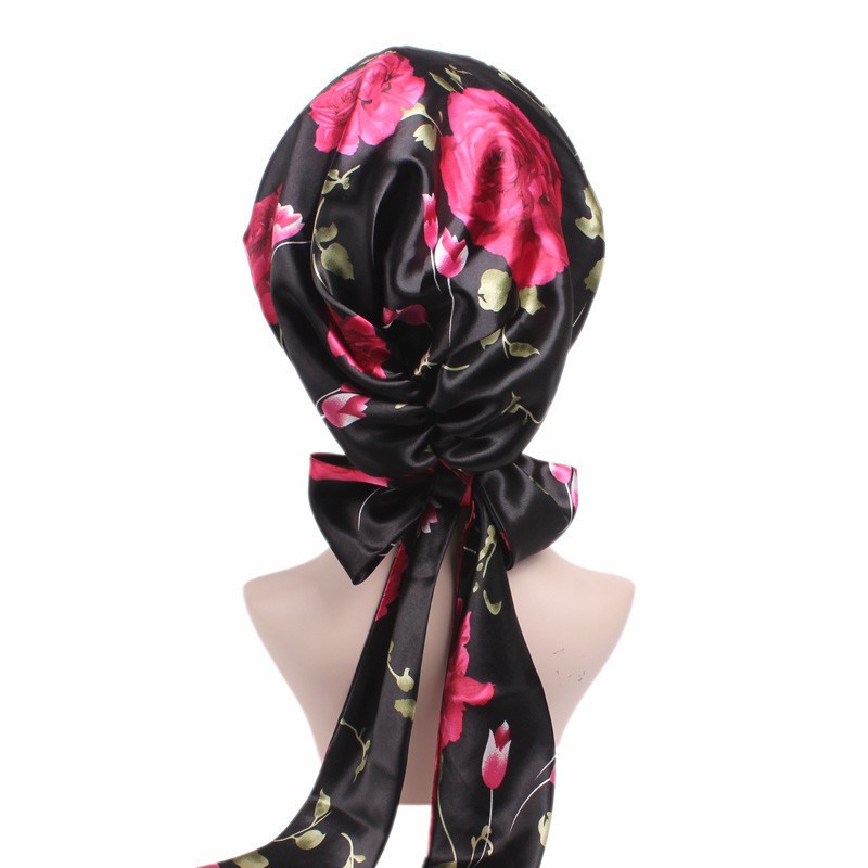 Pañuelo de lazo de satén para mujer, turbante Hijab islámico musulmán, cómodo gorro para dormir, envoltura de pelo rizado, pañuelo de seda para la cabeza, novedad